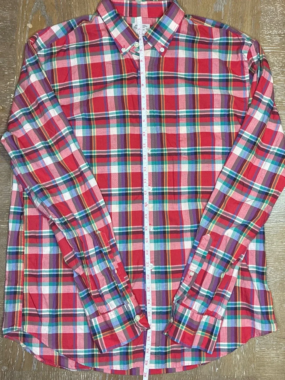 J. Crew Men's Red Plaid Button-Down Shirt